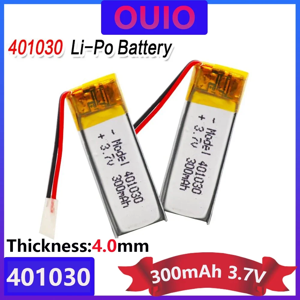 3.7V 300mAh 401030 Lithium Polymer Li-Po li ion Rechargeable Battery For MP3 MP4 MP5 GPS DVD tablet Bluetooth camera Lipo cell