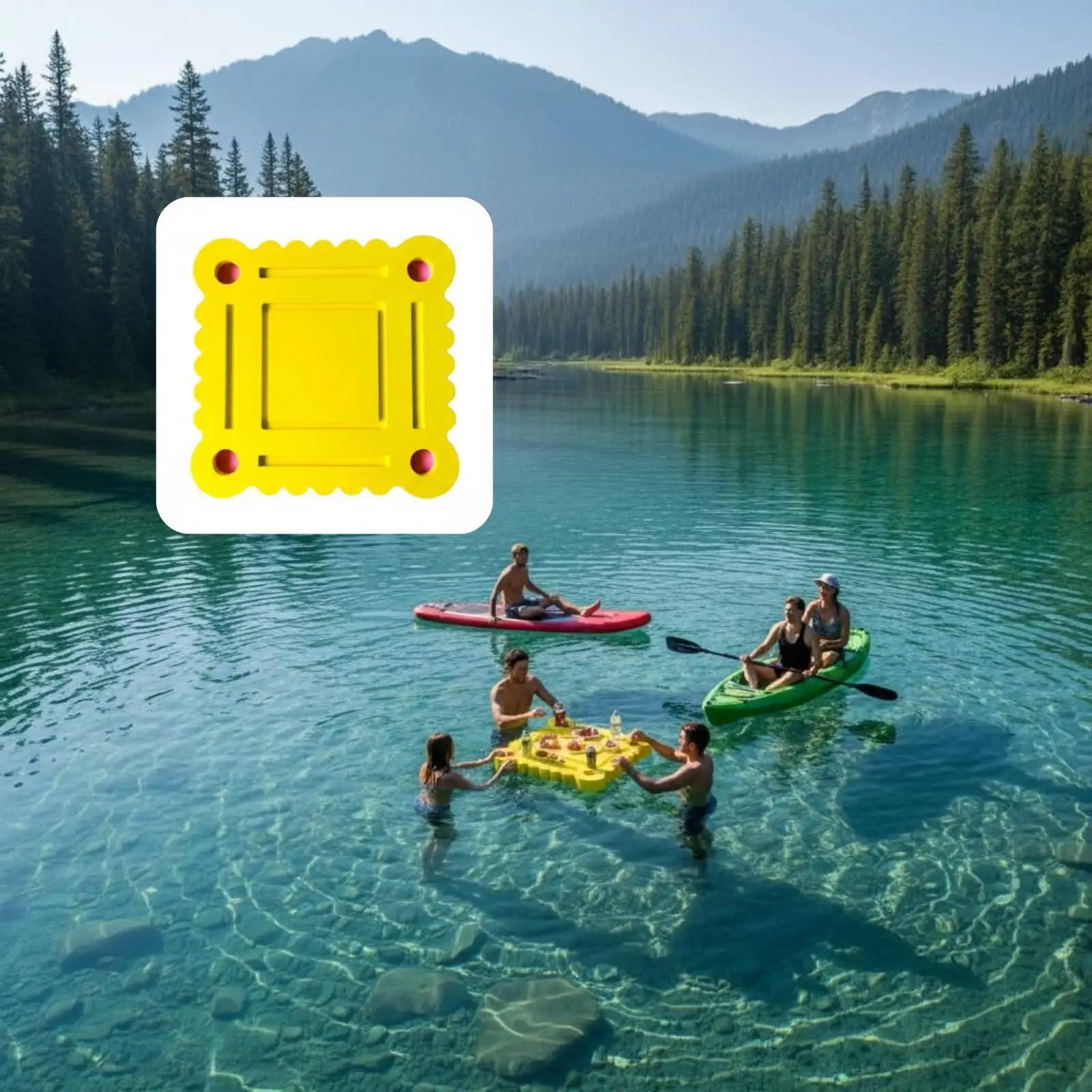 Lightweight EVA Foam Mahjong Board Game Floating Waterproof Table for Resort Pool Parties and Fun Gatherings