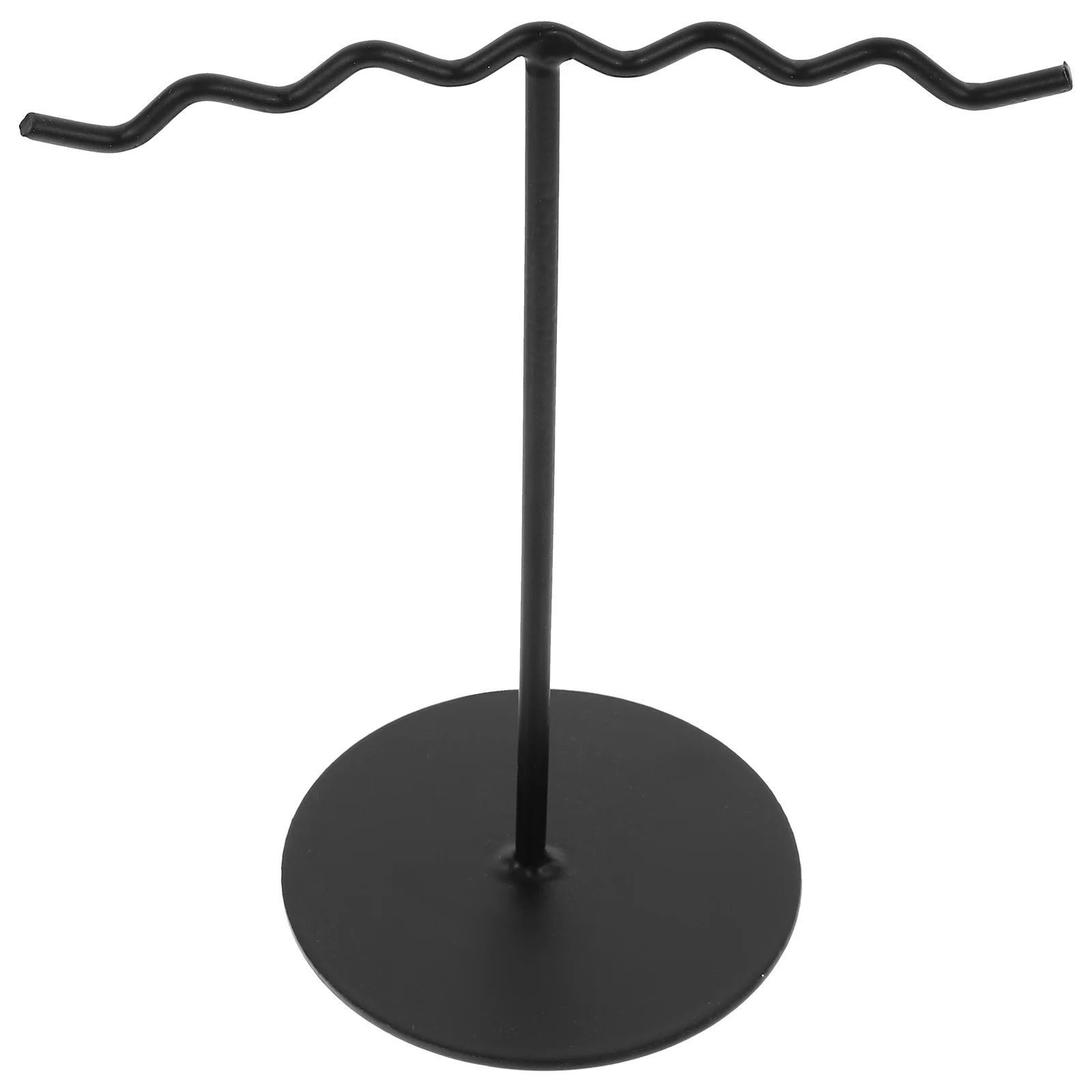 Necklace Holder Rack Simple Iron Wave Desktop Jewelry Storage Display Black Jewlery Stand