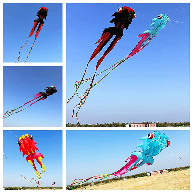 Free Shipping 13.5m fish kites flying toys for kids kites string line automatic kite machine Inflatable toys Air bounce kite air