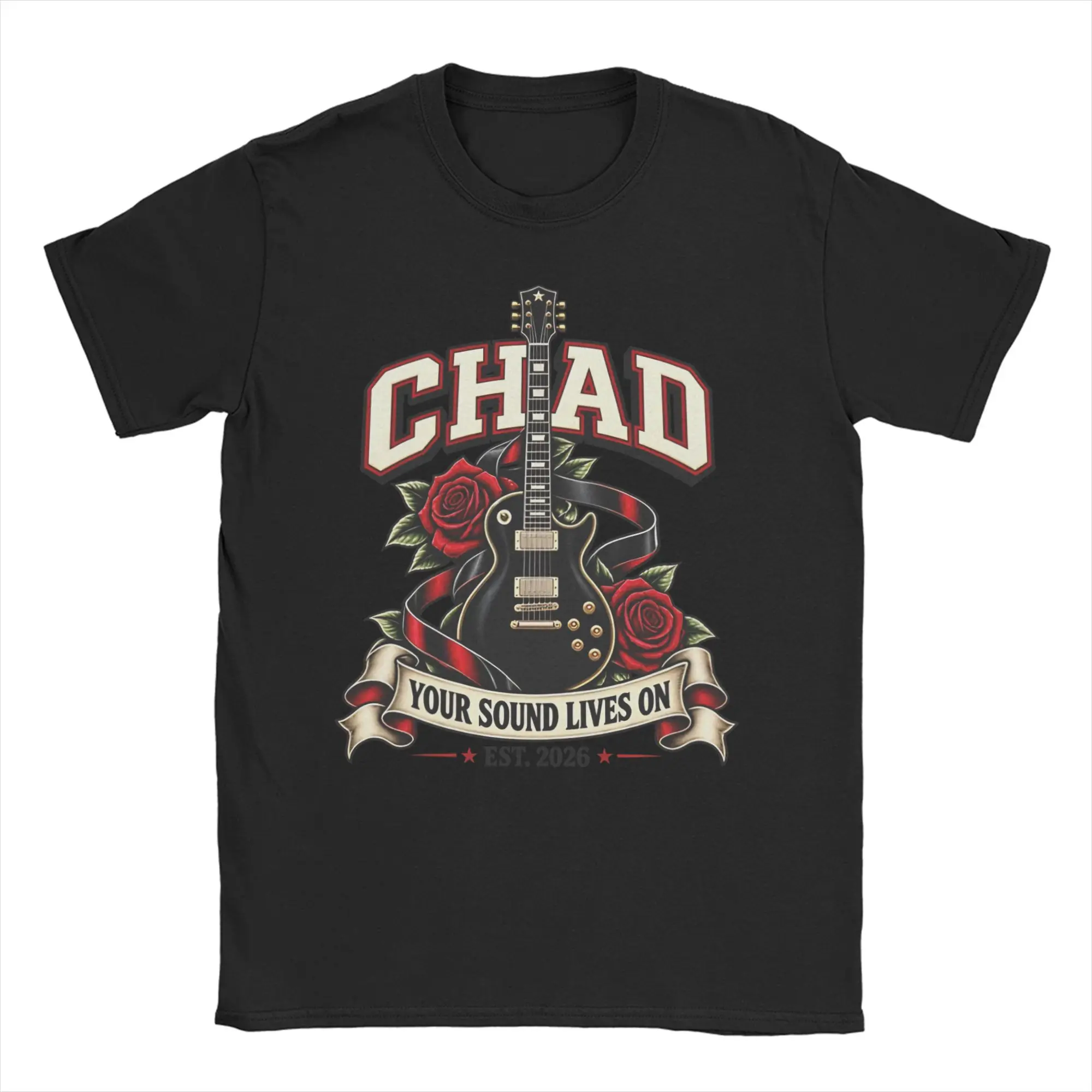 Funny Rip Chad Gilbert Guitarist T-Shirt for Men Women Round Neck Cotton T Shirts  Short Sleeve Tees Unique Clothing