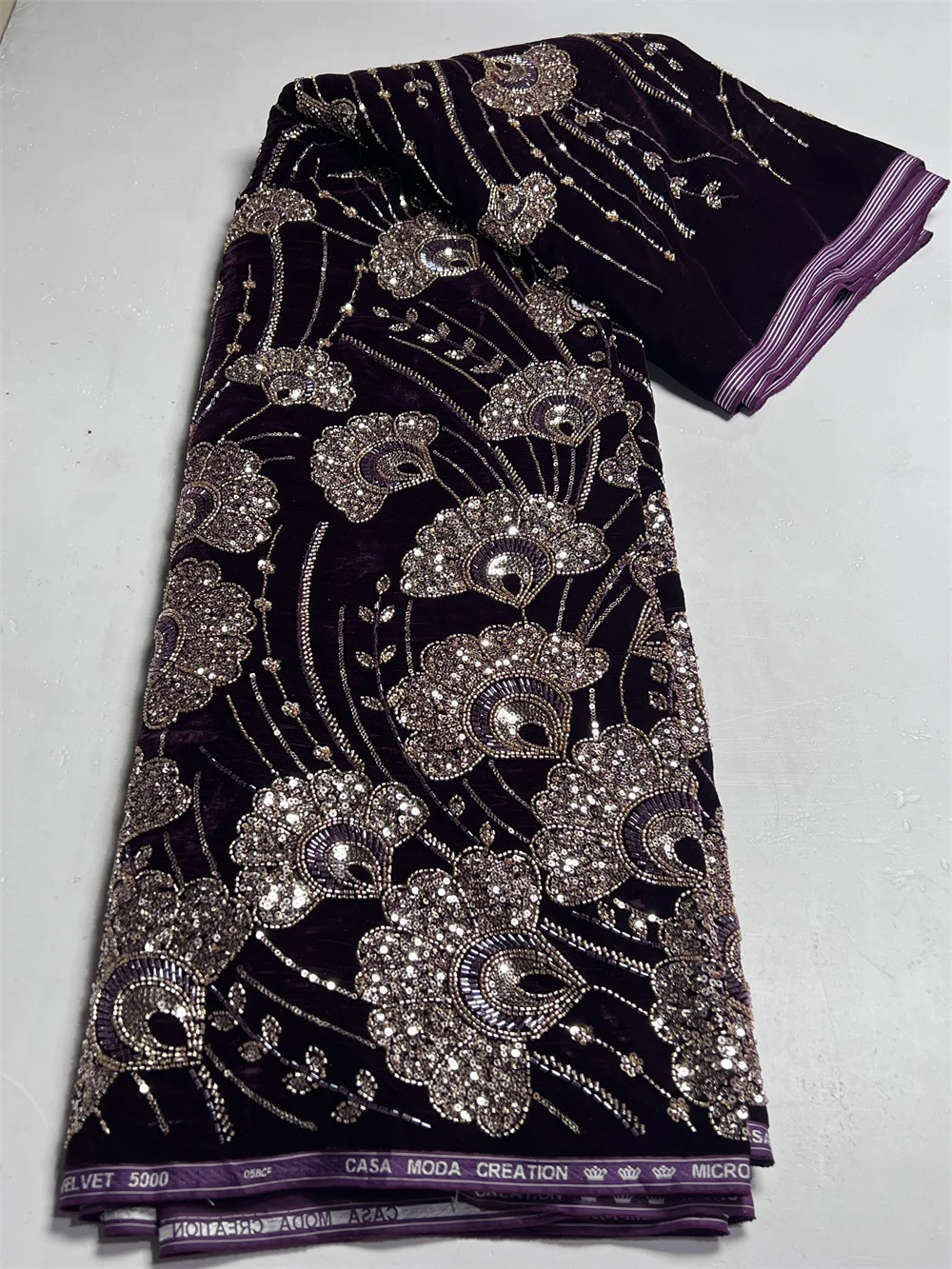 

Роскошная африканская кружевная ткань 2026 года, 5 ярдов, бархатное кружево с бисером, тюлевое кружево, вышитая нигерийская ткань для пошива свадебных платьев