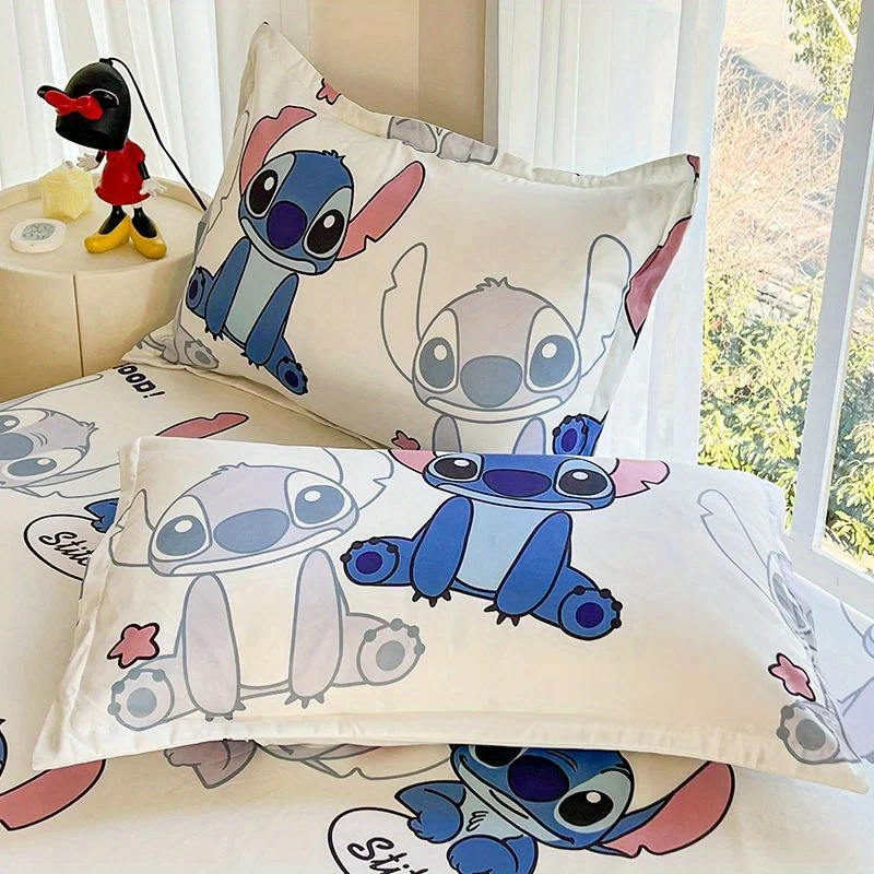 2PCS Disney Stitch Pillowcase, Cartoon Cute Children's Pillowcase, Skin-friendly and Breathable Children's Room Decoration