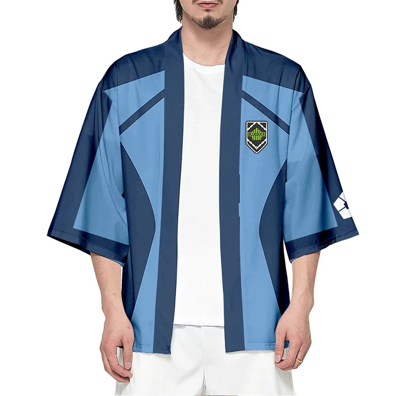 Disfraz de Anime de bloqueo azul para adultos, Kimono con capa de Haori, Isagi, yoachi, Seishiro, Nagi