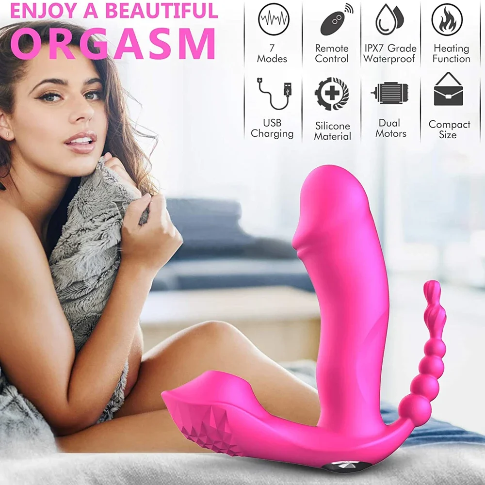 Sugando vibrador anal g-ponto clitóris otário estimulação vibrador wearable sucção adulto 3 em 1 brinquedos sexuais orais para mulher brinquedo rosa