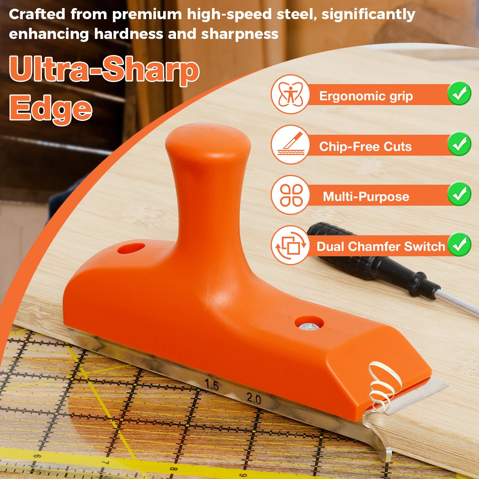 Edge Banding Trimmer with High Speed Steel Blades and Ergonomic Grip Suitable for Veneer PVC and ABS on Straight Curved