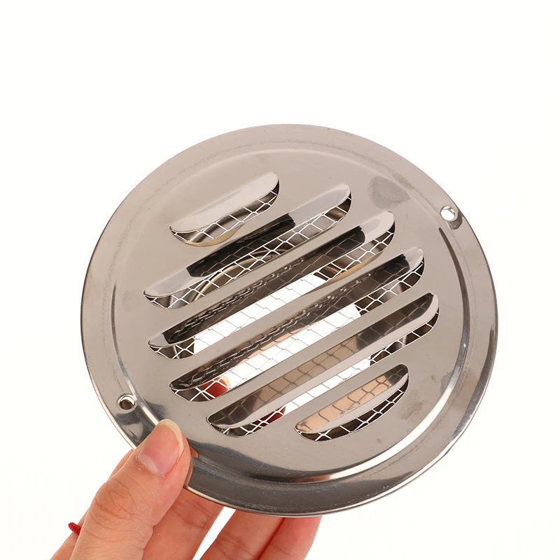 

70/80/100/120/150MM Round 201 Stainless Steel Air Vent Grille Insect Protection Home Exterior Wall Ducting Ventilation Tool