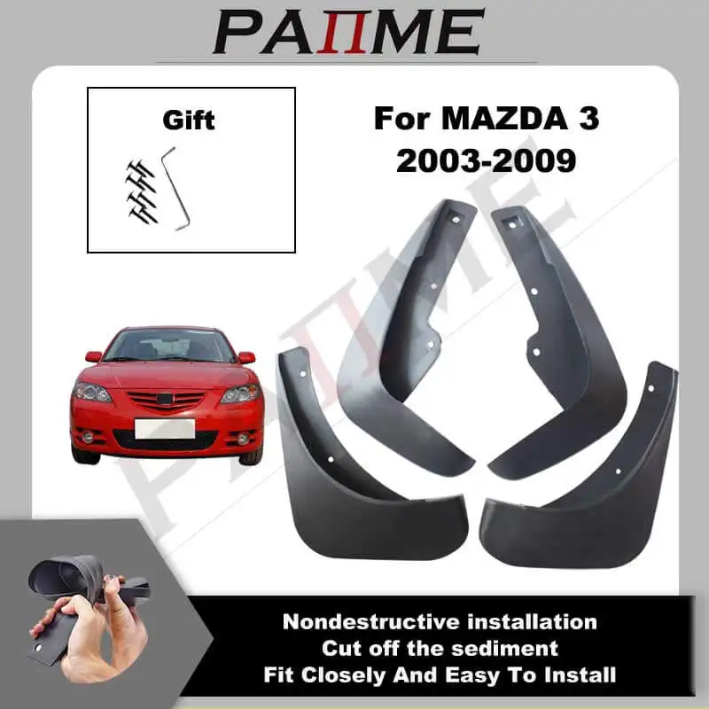 

Car MudFlap Guards For MAZDA 3 2003-2009 4pcs Mud flaps Molded Splash Matte Protection Front Rear Mudguards YC102115