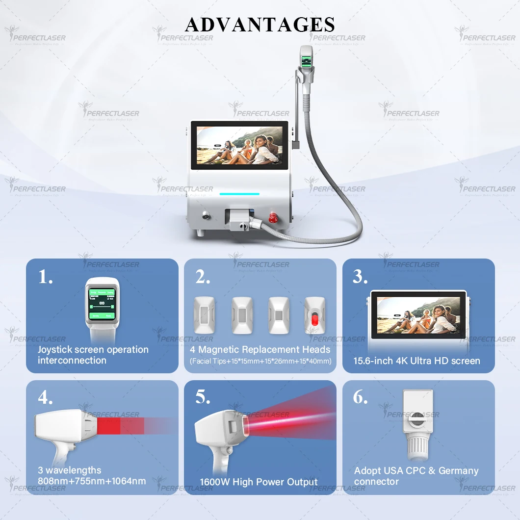 Perfect laser Diode Laser Haaren tfernungs gerät drei Wellenlängen 1600 1064nm w schmerzlose Haaren tfernungs geräte für Frauen