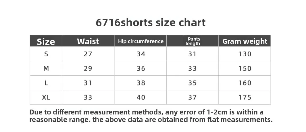 Size chart and fit details