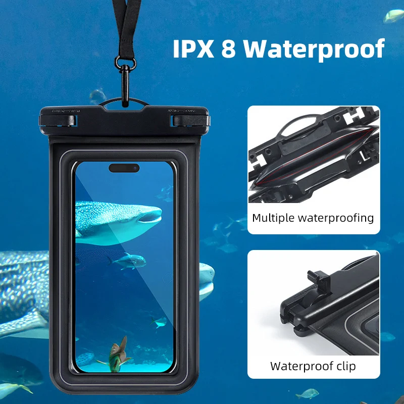 PVC Dry Bag Lightweight Beach Handbag Touch Screen Swimming Pool Boating Kayaking Camping Floating Waterproof Cellphone Pouch