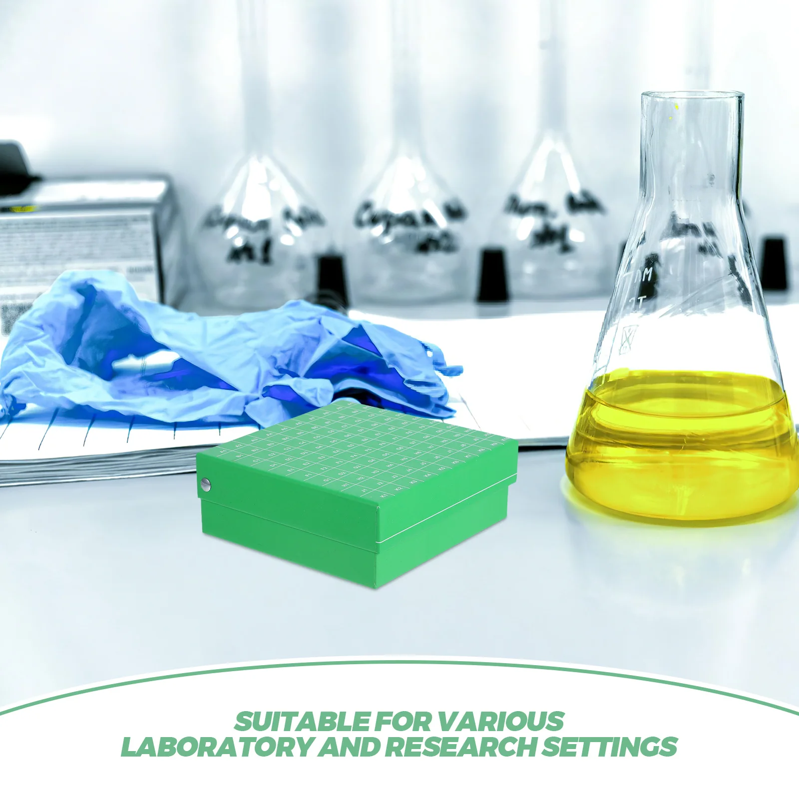 Cardboard Freezer Box With Lid 100-Well Lab Samples Storage Container For Test Tubes And Centrifuge Tubes Microtube Storage Box