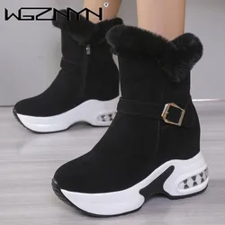 Winter Non-Slip Snow Boots Women NEW Fashion Faux Fur Plush Platform Ankle Boots Woman Side Zipper Casual Sneakers Botas Mujer