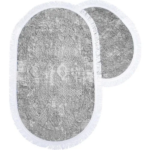 Dowry Wonderland Pastoral Oval Bath Mat Set 2 Li Gray