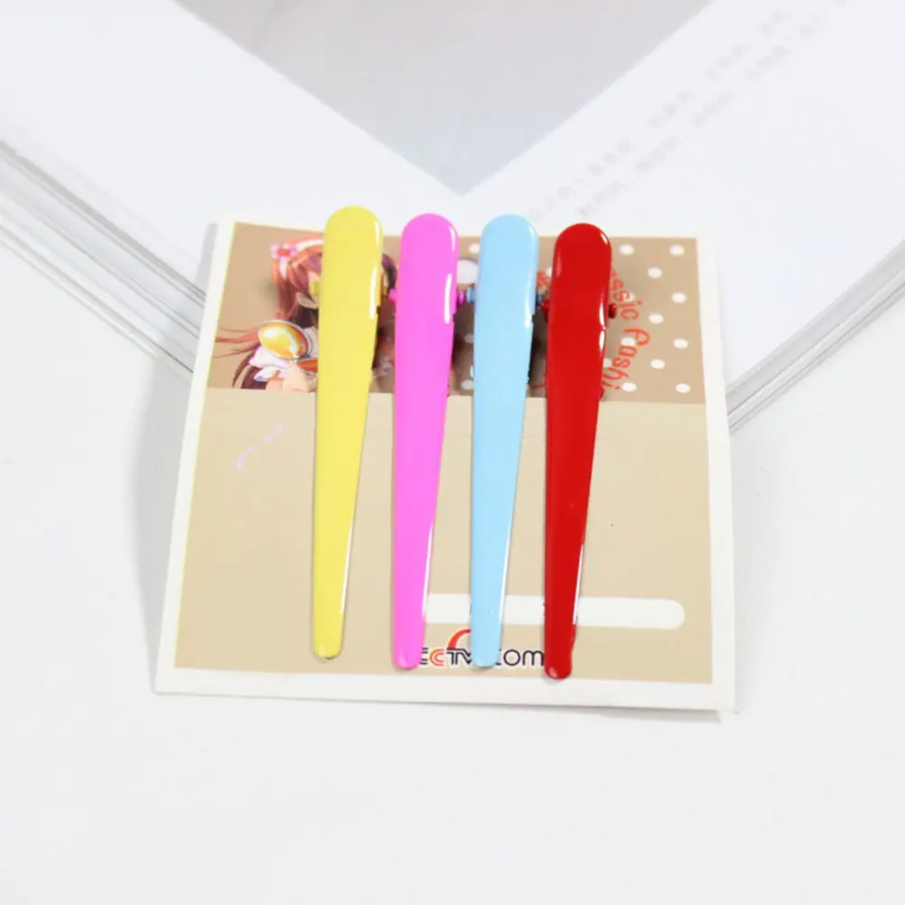 

8 pcs Metal Painted Duckbill Clips Alloy Hairpins Girls Billed Accessories Women Party Use Elegant Fashionable