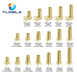 10PCS SMA Female Jack Male Plug Adapter Solder Edge PCB Straight Right angle Mount RF Copper Connector Plug Socket