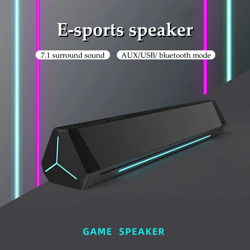 

Home Desktop Computer Laptop Soundbar for TV Surround Sound System Wired PC Sound Bar Speakers with AUX/USB/bluetooth Mode