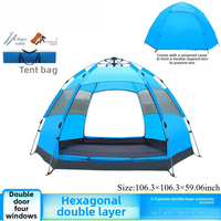Double hexagonal tent outdoor waterproof mosquito-proof camping all from the tent