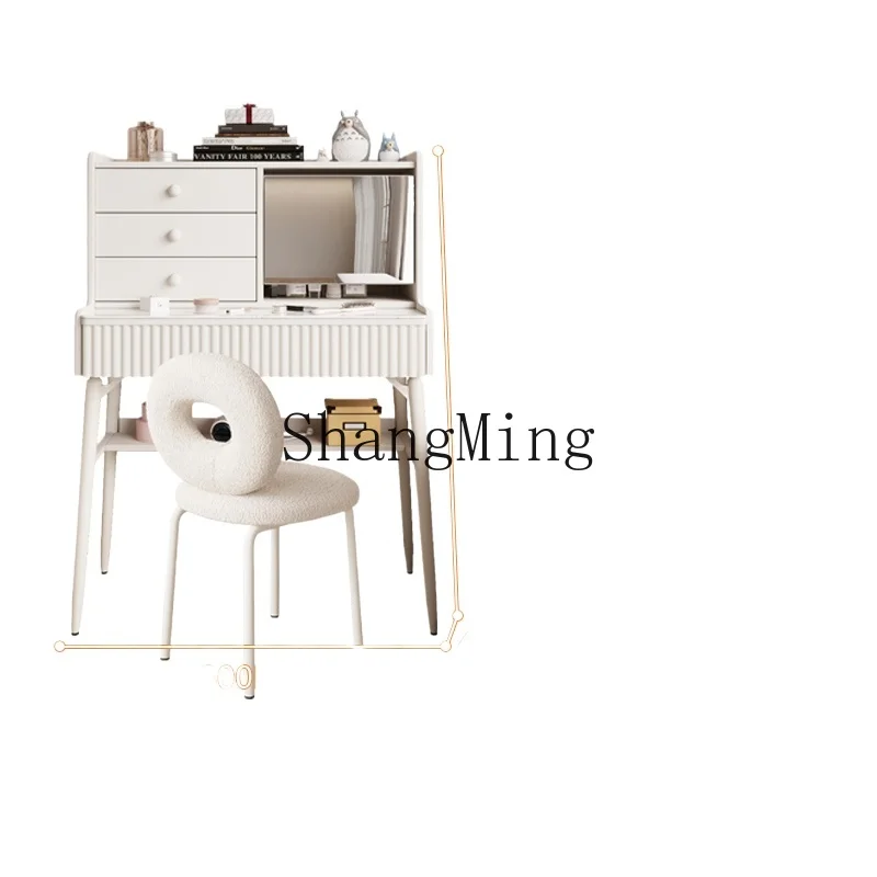 

ZYH small bedroom dresser bedside table cream wind small apartment storage desk