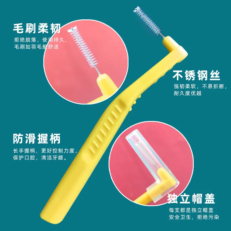 New in 20Count Interdental Brush Cleaners Dental Tooth Flossing Head Oral Hygiene Angle with Portable Case Easy Clean Teeth