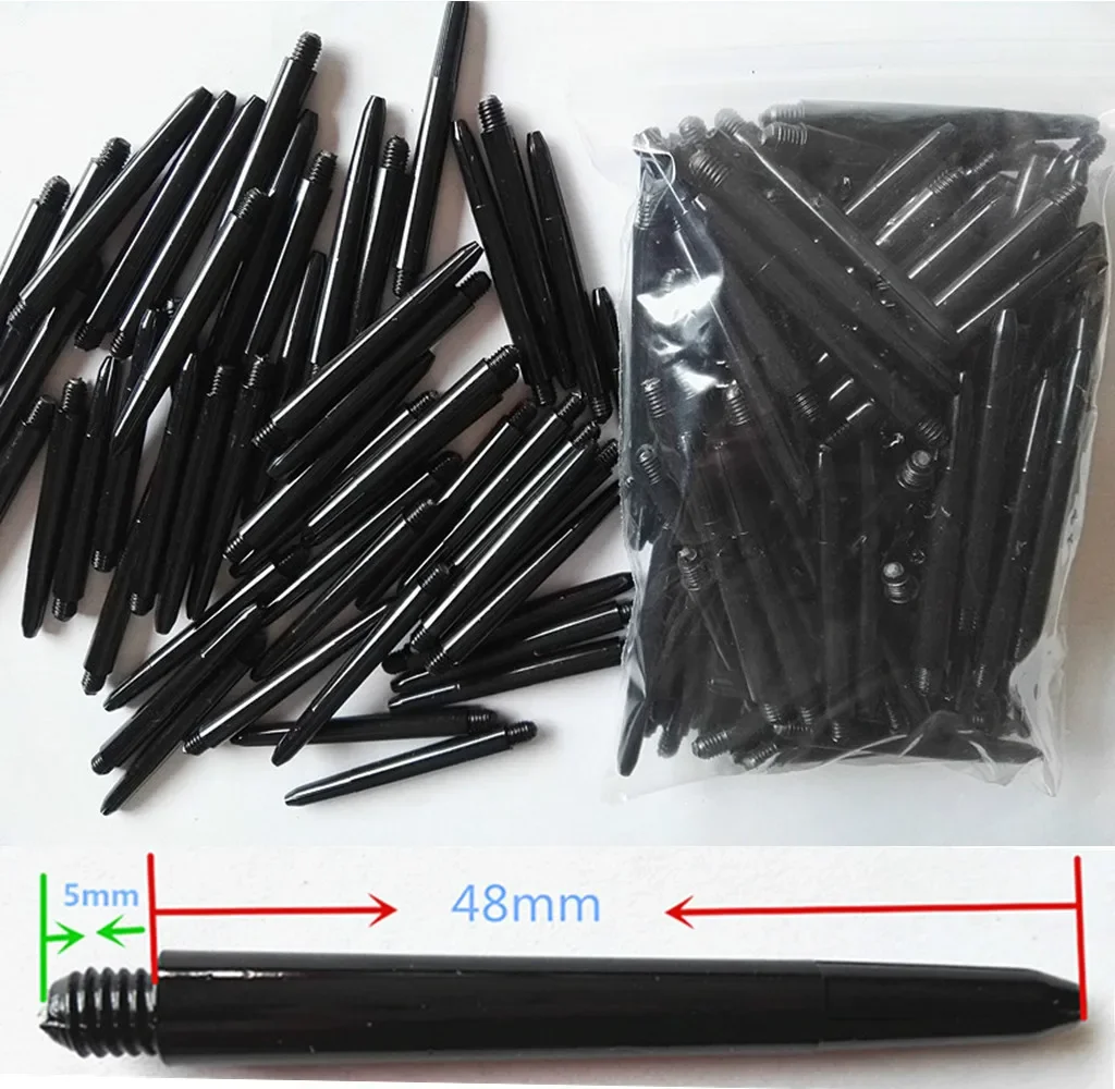 20pcs Nylon Dart Shafts 2BA 48mm Screw Thread Plastic Darts Rod Stems Accessories