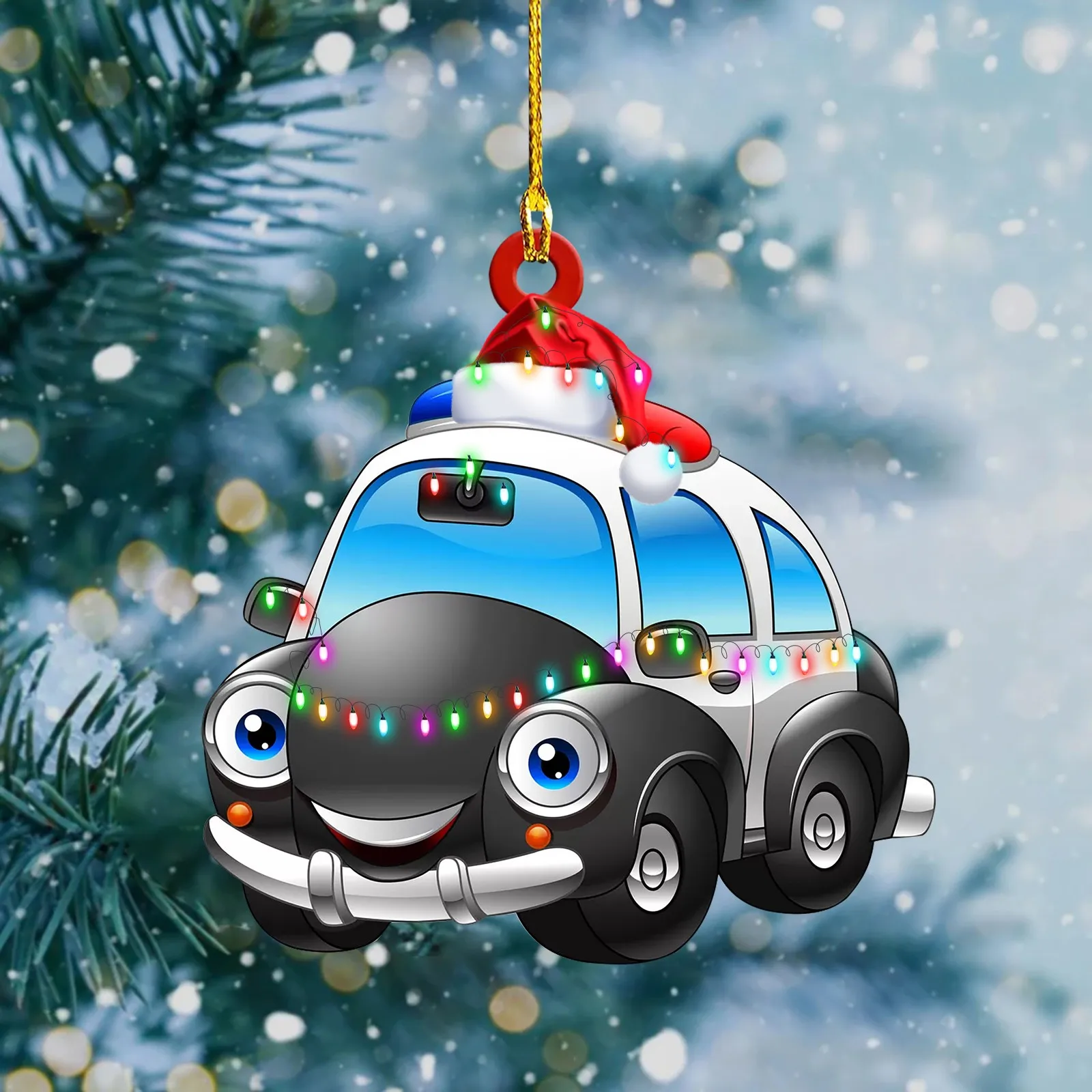 2024 Christmas Ornaments Hanging Gift Product Family Creative Car Train Christmas Tree Decoration Home Holiday Party Pendants