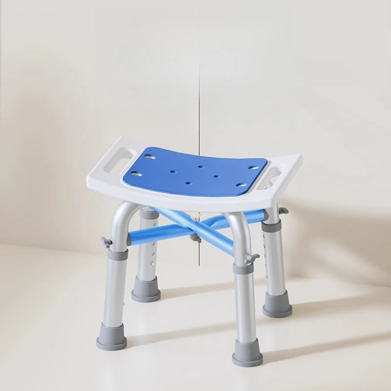 

Back Stainless Steel Shower Stool Luxury Cleaning High Wooden Shower Stool Restroom Elderly Sgabello Da Doccia Home Furniture