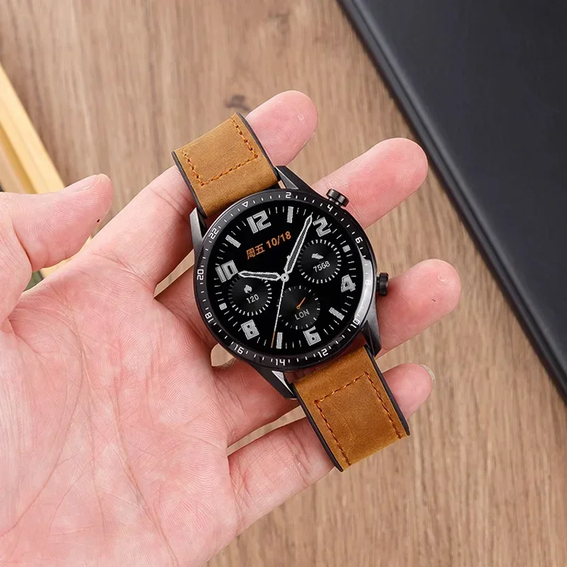 Cinturino per orologio in pelle magnetica da 22mm, compatibile con Huawei/Xiaomi/Samsung, Galaxy watch 3 45/46mm, cinturini per orologi da donna e da uomo