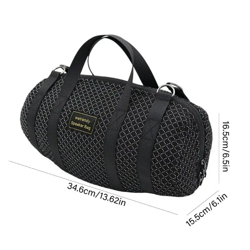 96BA Tragbare Lautsprecher-Reisetasche mit Tragegriff, abnehmbarer Schultertragetasche und schwarzem Aufbewahrungsdesign für – Detail 6
