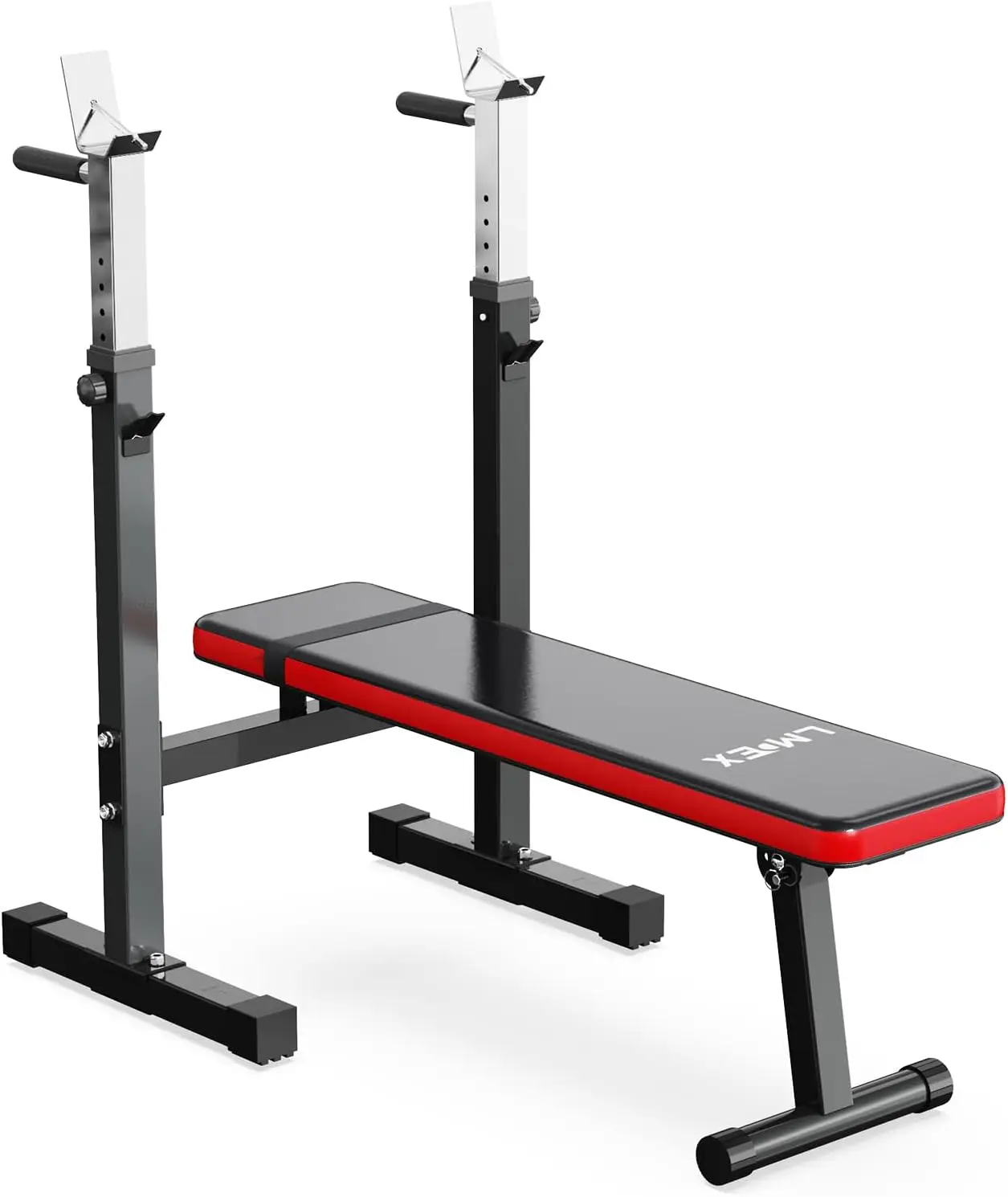 

Adjustable Weight Bench Press with Squat Rack Folding Multi-Function Dip Station for Full Body Workout Home Gym Strength,Grey (g