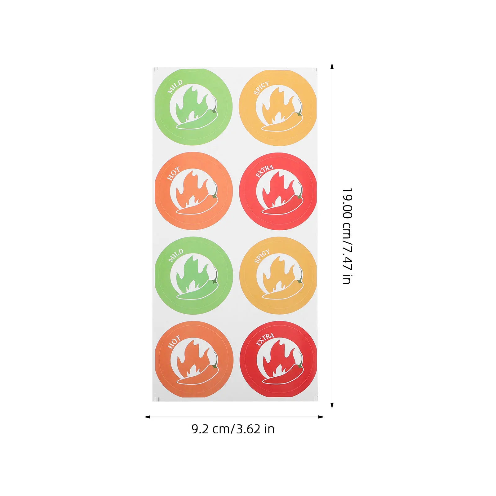 10 أوراق ملصقات تحذيرية للطعام الحار تصميم فلفل حار يشير إلى مستويات التوابل ملصق تحذير الطعام شارات الصلصة الساخنة #6