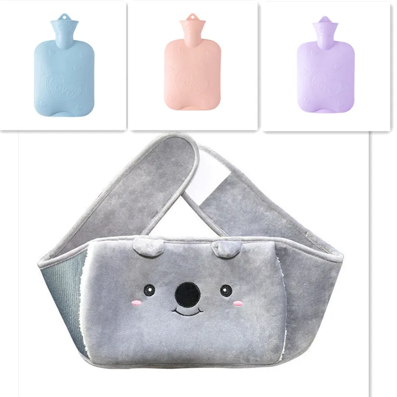 1200ML Hot water bag belt warmer combo set Cartoon Animal Water Filled Hot Water Bag Belt Warmer Combo Set Hot water bag belt