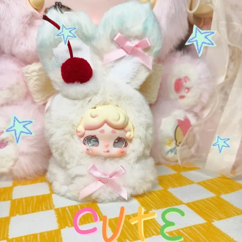 Boneka Plush Lucu Seri LuckyDeerNai Velvet Ice, Figur Aksi Blind Box, Gantungan Kunci, Dekorasi Tas, Kotak Misteri, Hadiah Kejutan