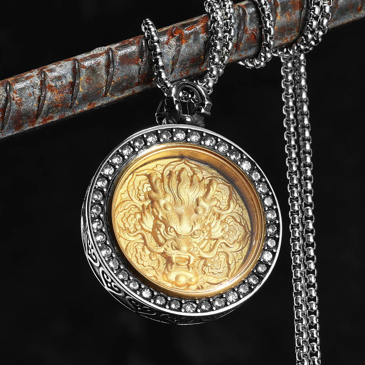 

Dragon Totem Amulet Men Necklaces Stainless Steel Pendant Chain Women Punk Fashion Jewelry New In Accessories Gifts Wholesale
