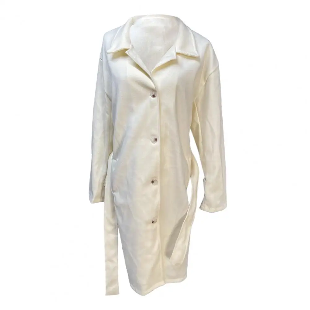 

Jacket Women's Winter Overcoat with Turn-down Collar Pockets Button-down Design Loose Fit Thermal Coat for Commuting Dating