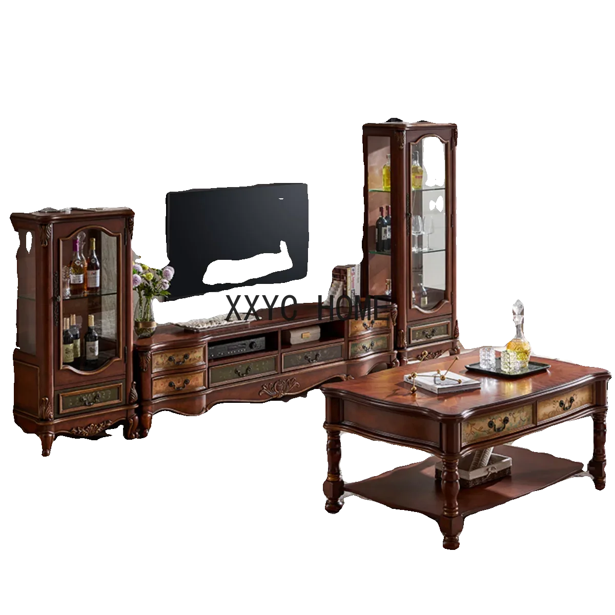 

Modern Minimalist Dining Room Wall Painted Family Living Room Narrow Glass Cabinet