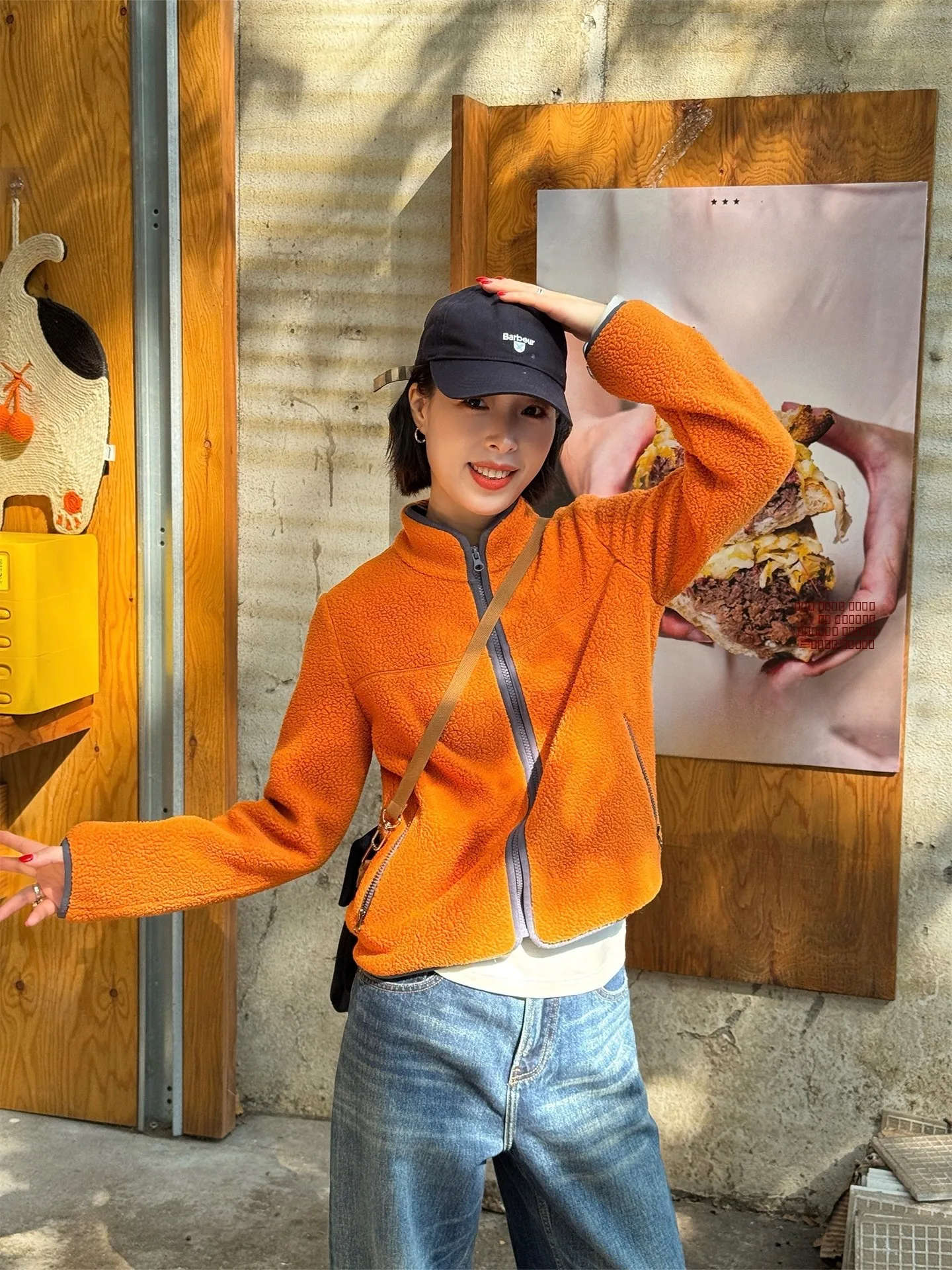 

XiaoYa Zhou Orange Faion Универсальный зимний новый уличный цвет Blo Fce Повседневный открытый кардиган женский Jaet из полиэфирного волокна