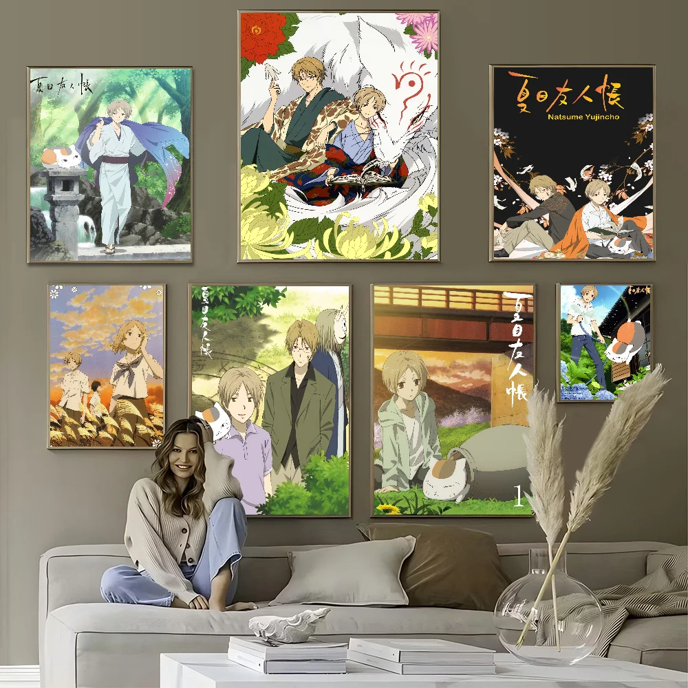 Anime Natsume Yuujinchou Classic Anime Poster Waterproof Paper Sticker Coffee House Bar Room Wall Decor