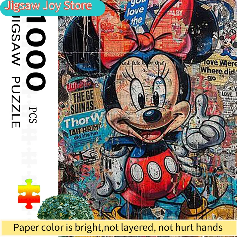 

1000 деталей, разноцветный пазл с мультяшными персонажами | Яркий абстрактный дизайн, узор в стиле граффити, увлекательный и захватывающий.