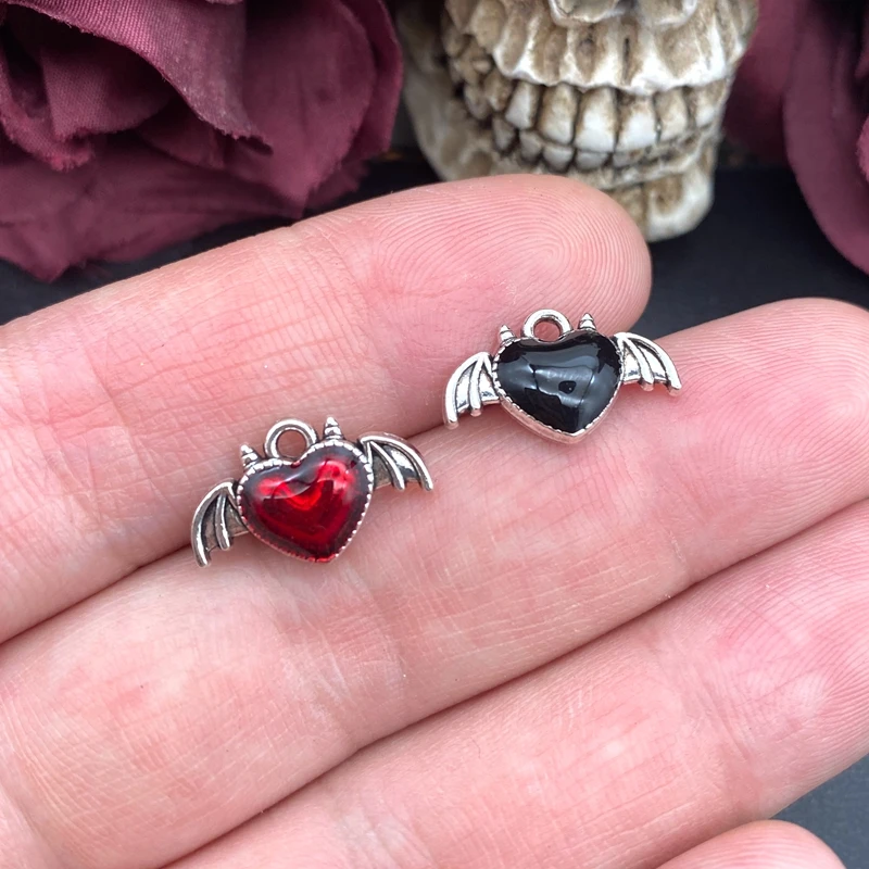 10pcs Gothic Devil's Wings Charms for DIY Jewelry Making