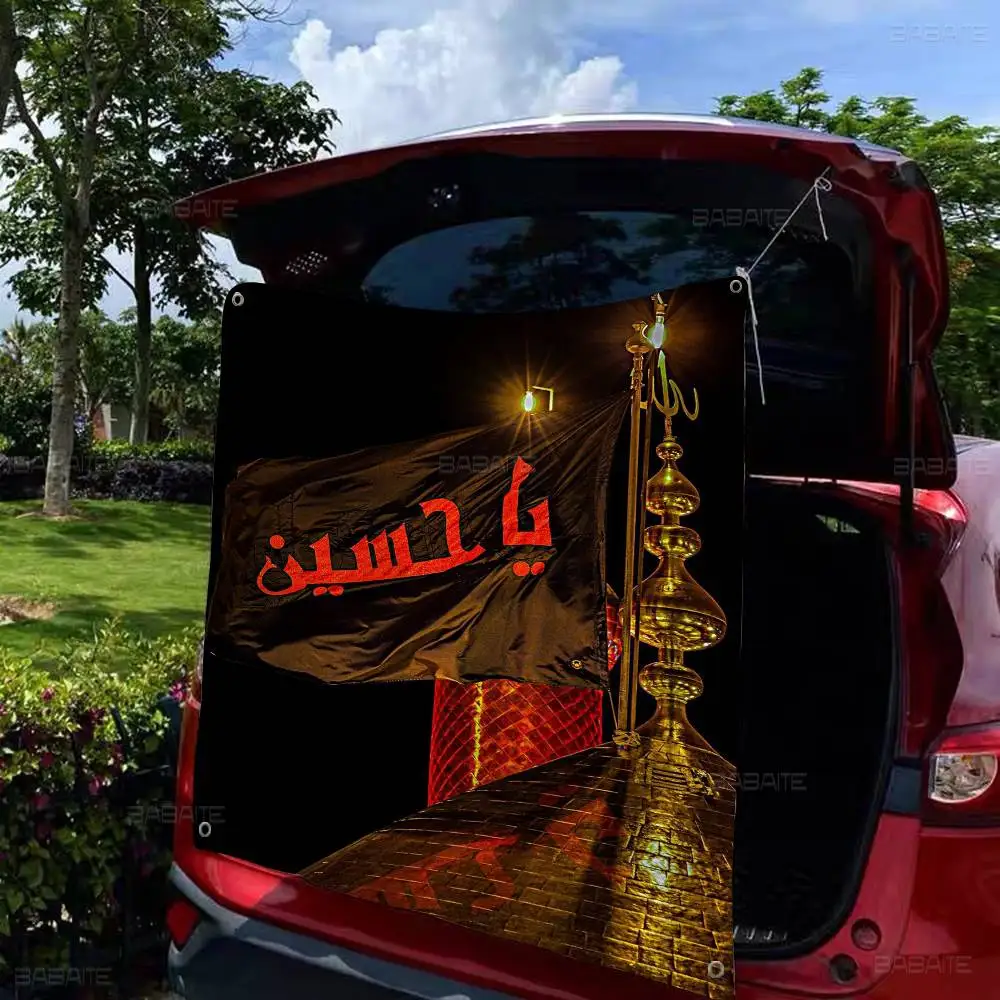 I-Imam H-Hussain Shia Ali Creative Pattern Hanging Flag Polyester Printed Banner Hand Pulled Flag view 3