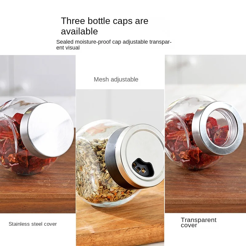 Creative Transparent Glass Storage Jar Portable Mini Jar Jam Honey Bottle Kitchen Food Seasoning Box Glass Container Decoration