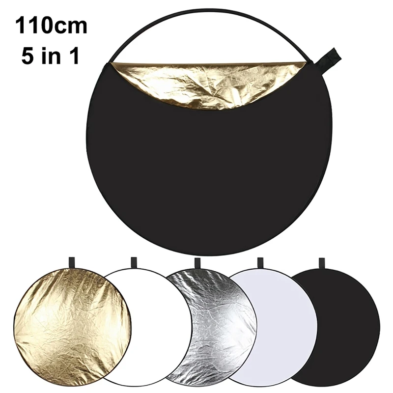 

PULUZ Photo Reflector 110Cm Gold/Silver/White/Black/Soft Light 5 In 1 Foldable Portable Photo Reflector