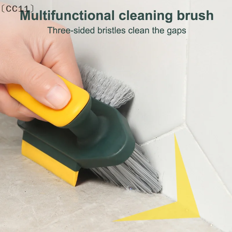 [[CC11] 4 في 1 على شكل حرف V فرشاة تنظيف الشقوق المطبخ بلاط الحمام فرشاة تنظيف الأرضيات نافذة الأخدود الزاوية منظف المرحاض