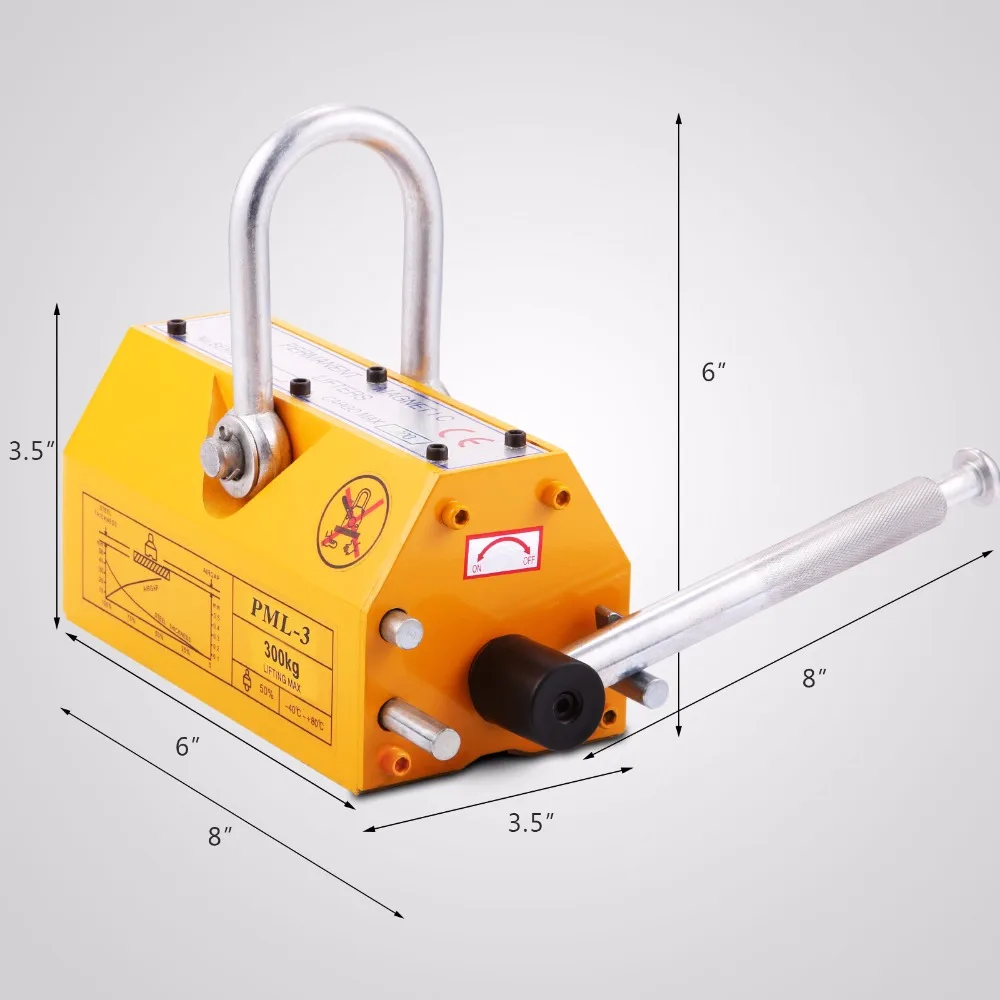 300 KG Steel Magnetic Lifter Heavy Duty Crane Hoist Lifting Magnet 660lb