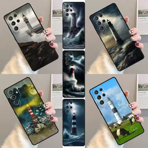 Lighthouse Phone Case For Samsung Galaxy S23 S21 S20 FE S24 S22 Ultra Note20 S10 S9 S8 Plus Silicone Cover