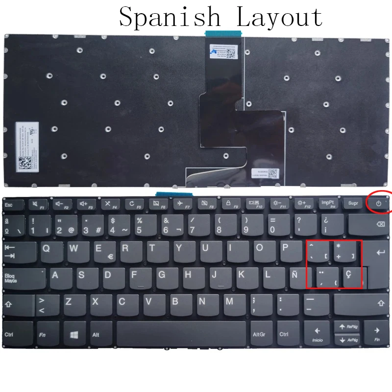 Teclado novo do portátil espanhol/latino para Lenovo IdeaPad 330-14IKB 520s-14 520S-14IKB 520S-14IKBR 330-14AST 330-14IGM S145-14 SP/LA