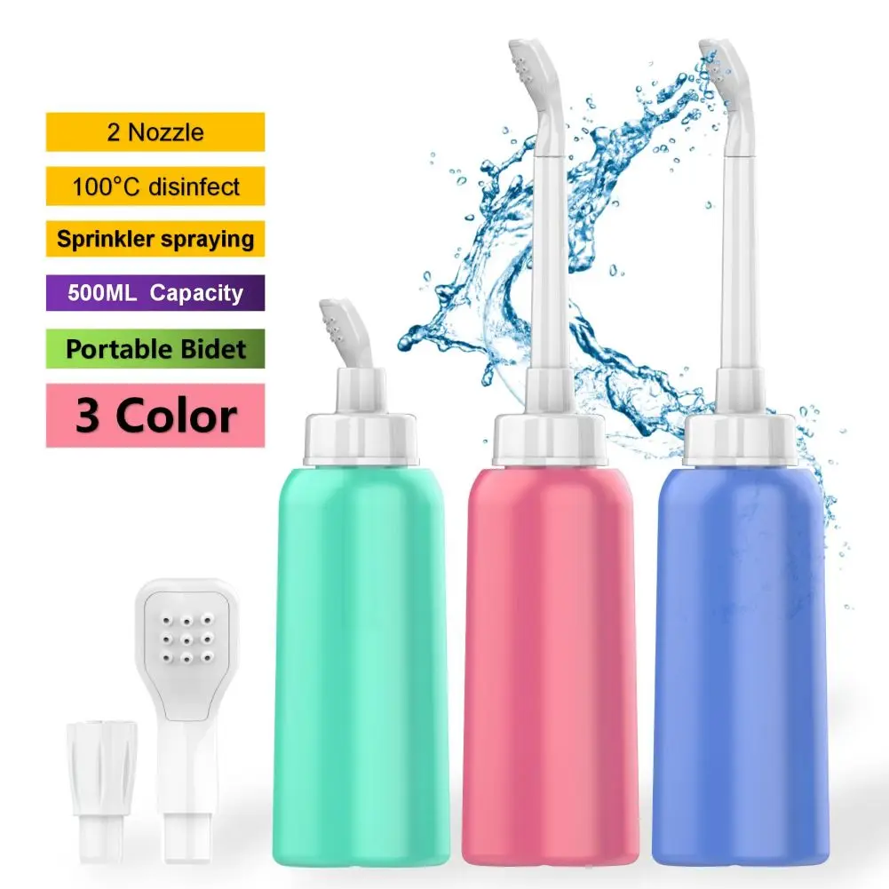 500ml Portable Travel Hand Held Bidet Handheld Anal Hygiene Douche Baby Large Capacity Toilet Travel Personal Cleaner Bottle