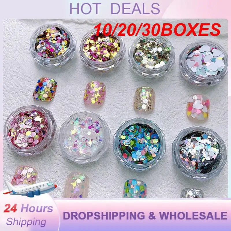 10/20/30BOXES Mermaid Nail Sequins Love Round Multi-function Fashion Rhinestones And Decorations Manicure Sequins Gradient New