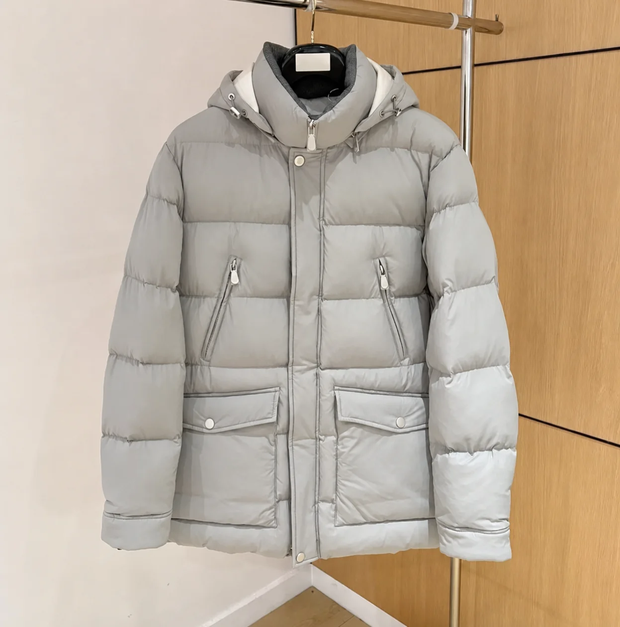 Italy BC old money style men's hooded down jacket business casual warm windproof jacket